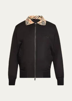 BurberryMen's Glenfields Nylon Check-Collar Blouson