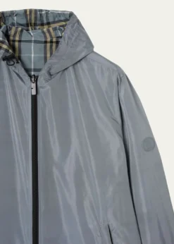 BurberryMen's Reversible Check Hooded Jacket