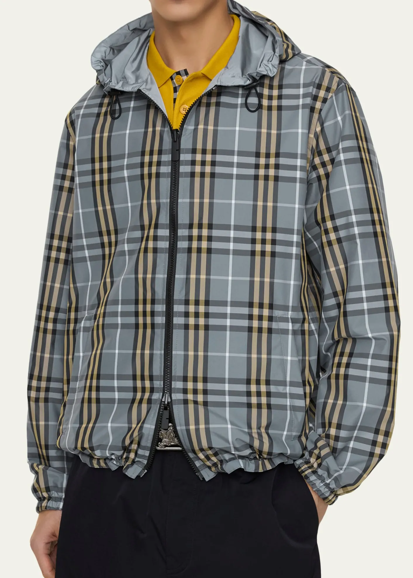 BurberryMen's Reversible Check Hooded Jacket