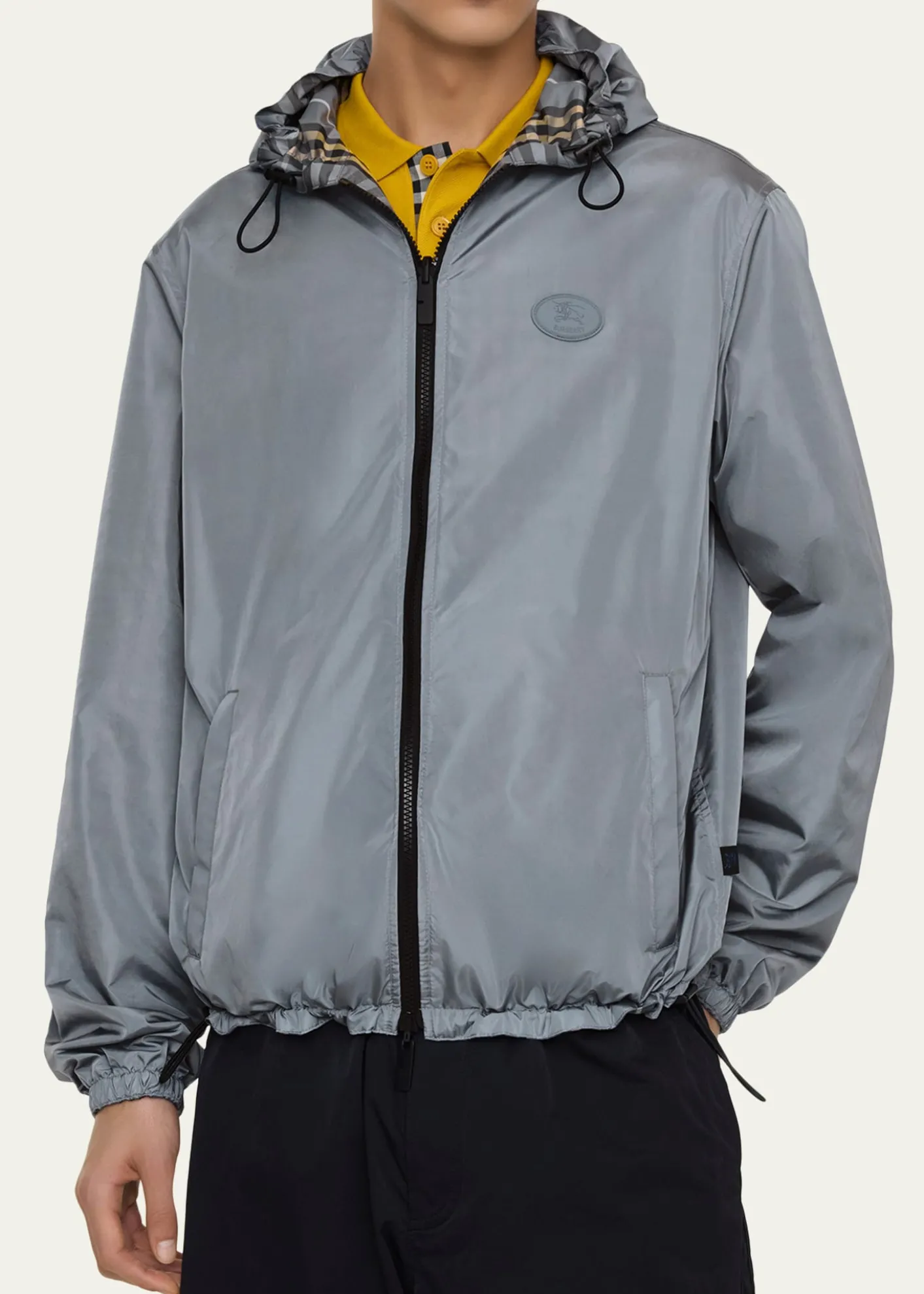 BurberryMen's Reversible Check Hooded Jacket