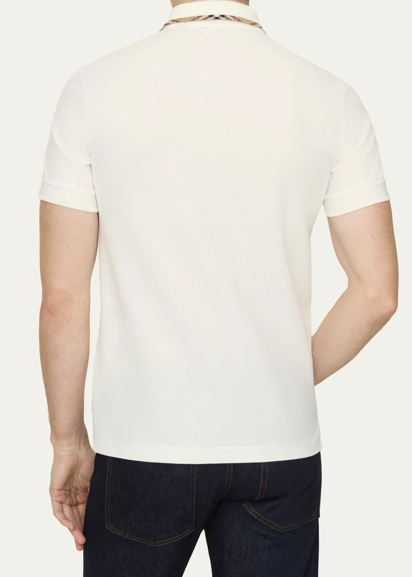 BurberryMen's Slim Fit Check-Placket Pique Polo Shirt