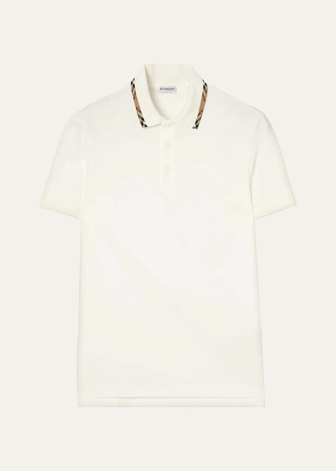BurberryMen's Slim Fit Check-Placket Pique Polo Shirt