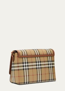BurberryNote Check Flap Crossbody Bag