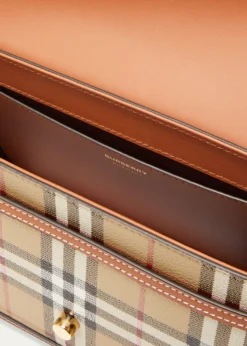 BurberryNote Check Flap Crossbody Bag
