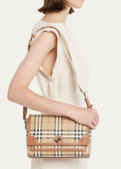 BurberryNote Check Flap Crossbody Bag