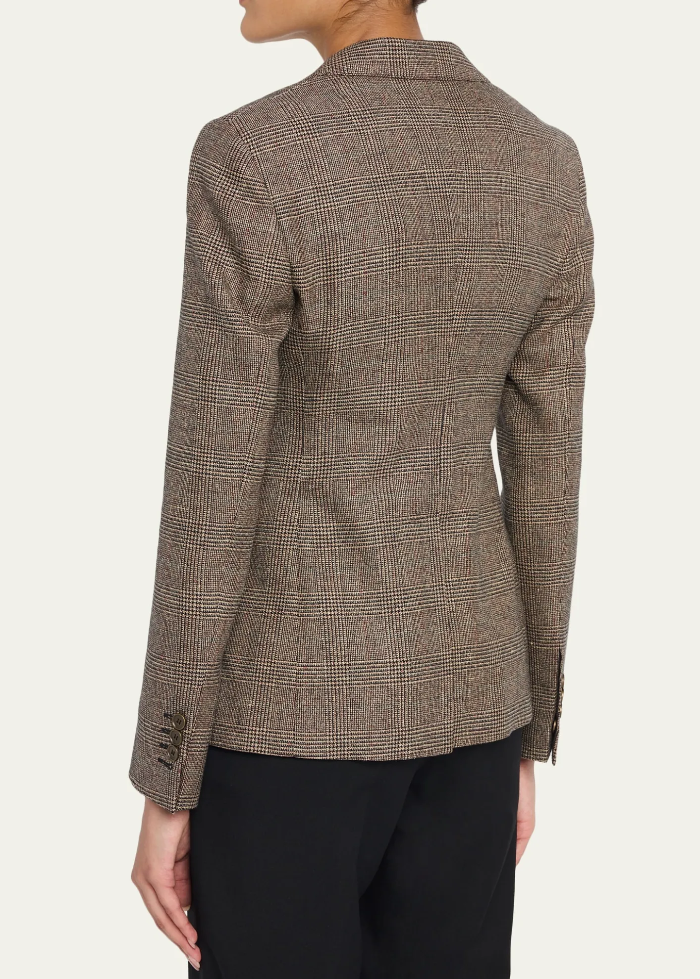BurberryPrince of Wales Check Wool-Linen Single-Breasted Jacket