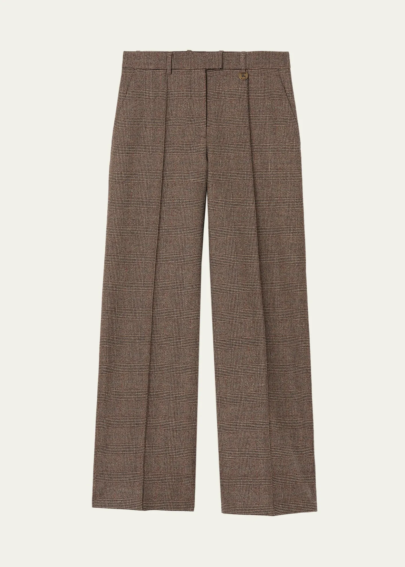 BurberryRozalyn Check Pintuck Straight-Leg Trousers