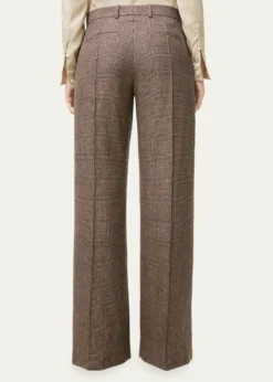 BurberryRozalyn Check Pintuck Straight-Leg Trousers