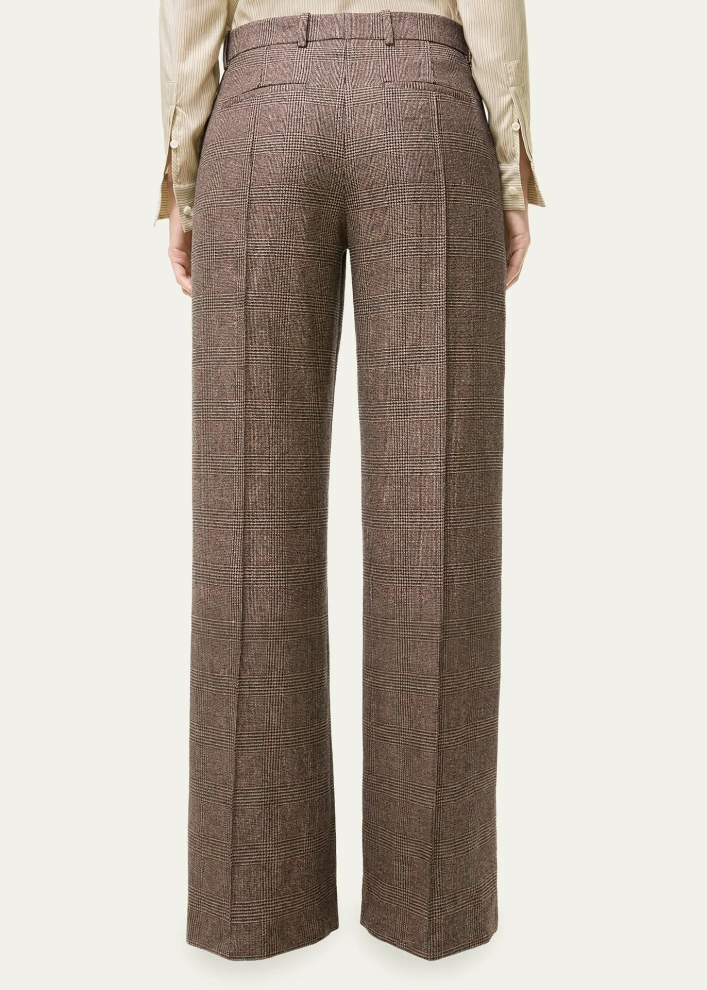 BurberryRozalyn Check Pintuck Straight-Leg Trousers
