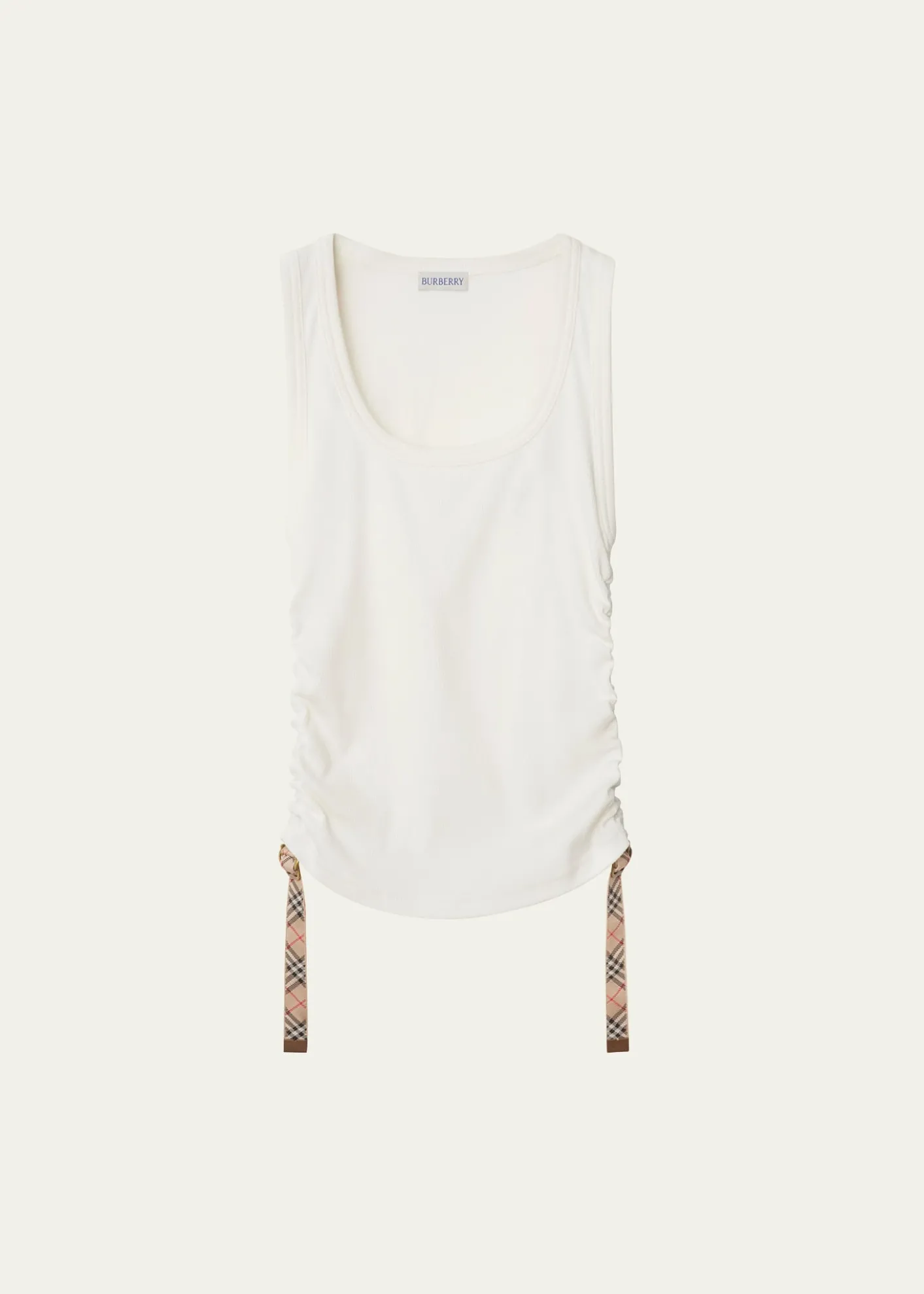 BurberryRuched Check Drawstring Tank Top