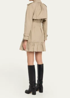 BurberryRuffle Belted Short Trench Coat
