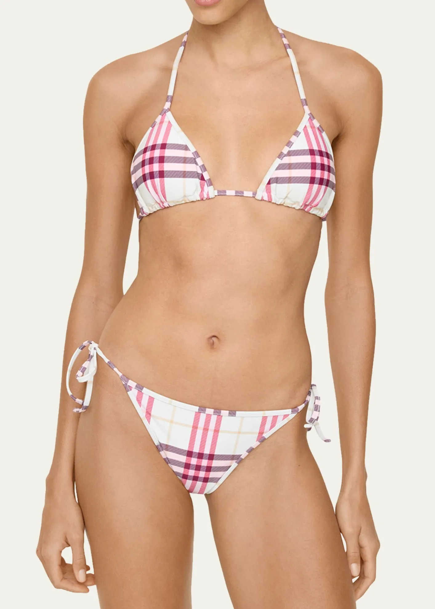 BurberrySadie Check Bikini Top