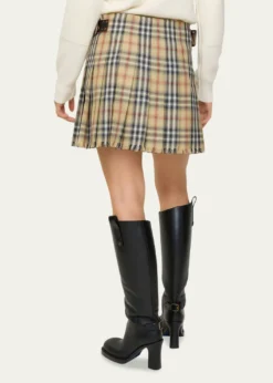BurberrySkye Check Buckled Mini Wrap Skirt