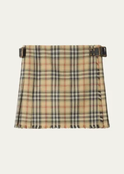 BurberrySkye Check Buckled Mini Wrap Skirt