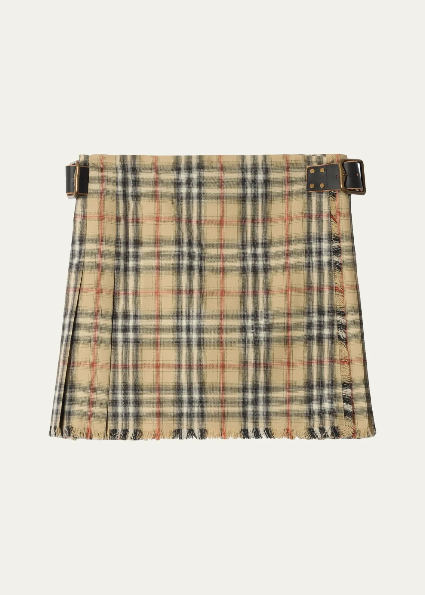 BurberrySkye Check Buckled Mini Wrap Skirt