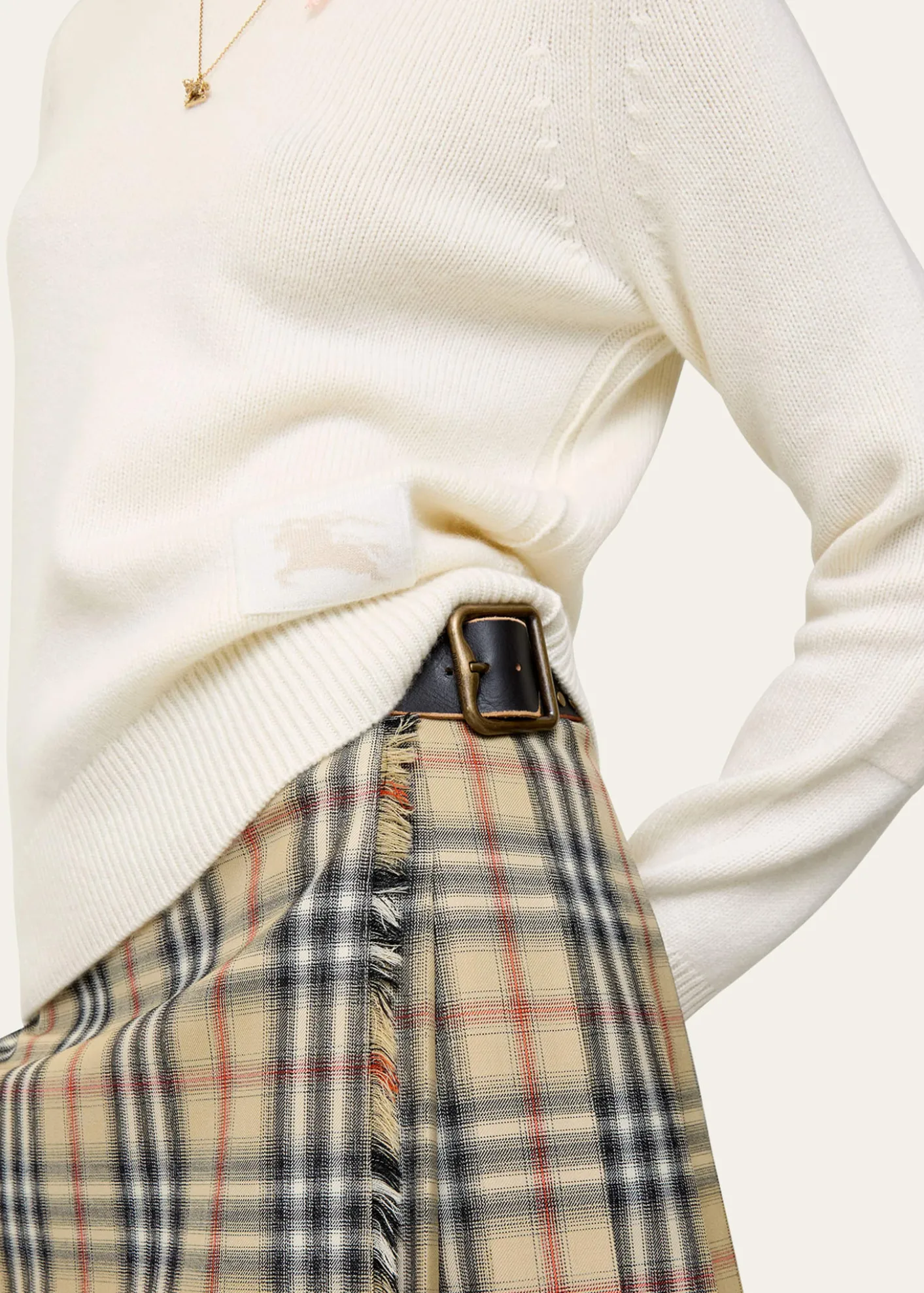 BurberrySkye Check Buckled Mini Wrap Skirt