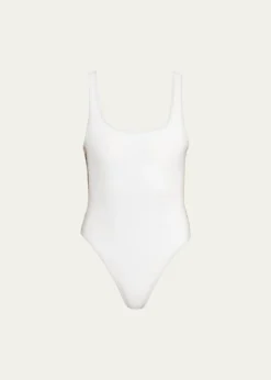BurberrySorcha Check Trim One-Piece Swimsuit