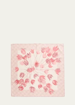 BurberryTulips Silk Scarf