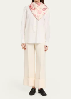 BurberryTulips Silk Scarf