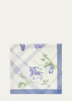 BurberryWatercolor Check Silk Scarf