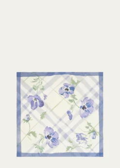 BurberryWatercolor Check Silk Scarf