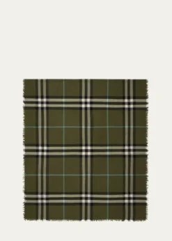 BurberryWide Check Wool Scarf