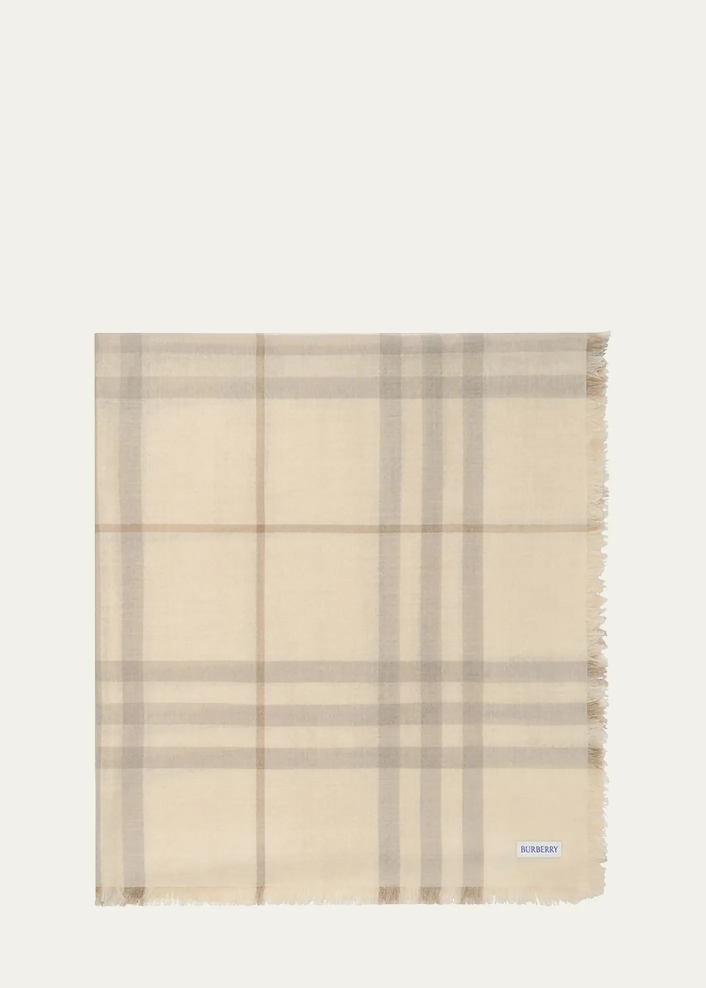 BurberryWide Reversible Check Wool Silk Scarf