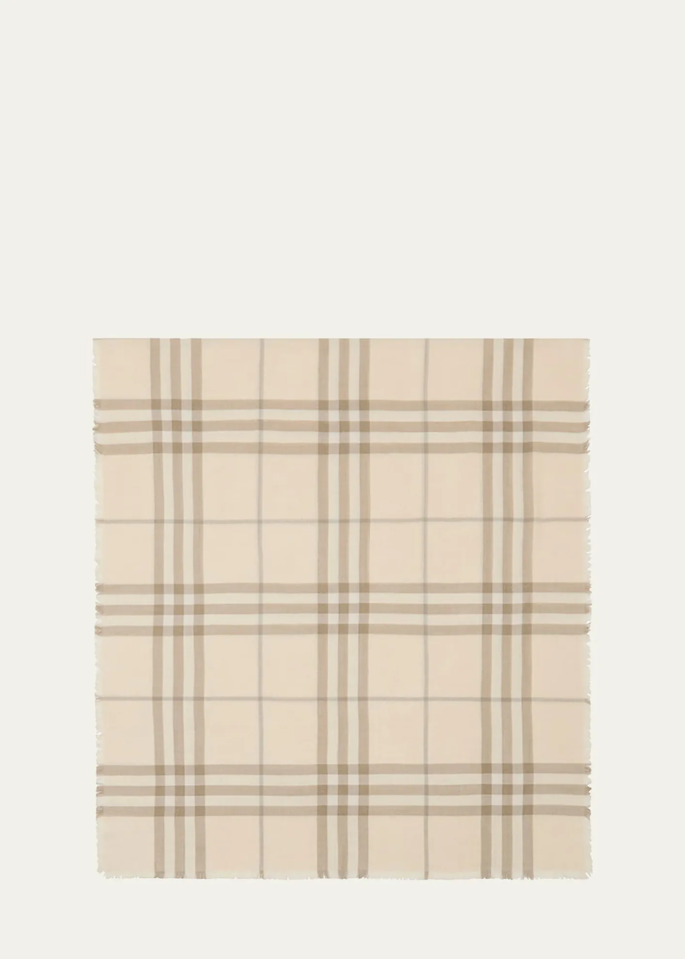 BurberryWide Reversible Check Wool Silk Scarf