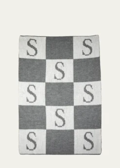 Butterscotch BlankeesInitial & Colorblock Stroller Blanket, Personalized