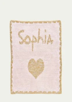 Butterscotch BlankeesSingle Heart Metallic Crib Blanket, Personalized