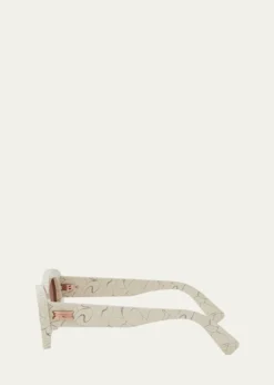 BVLGARIB.ZERO1 Oval Acetate and Nylon Sunglasses
