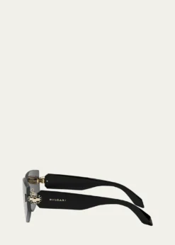 BVLGARISerpenti Rimless Metal & Nylon Shield Sunglasses