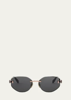 BVLGARISerpenti Forever Rimless Oval Metal Sunglasses