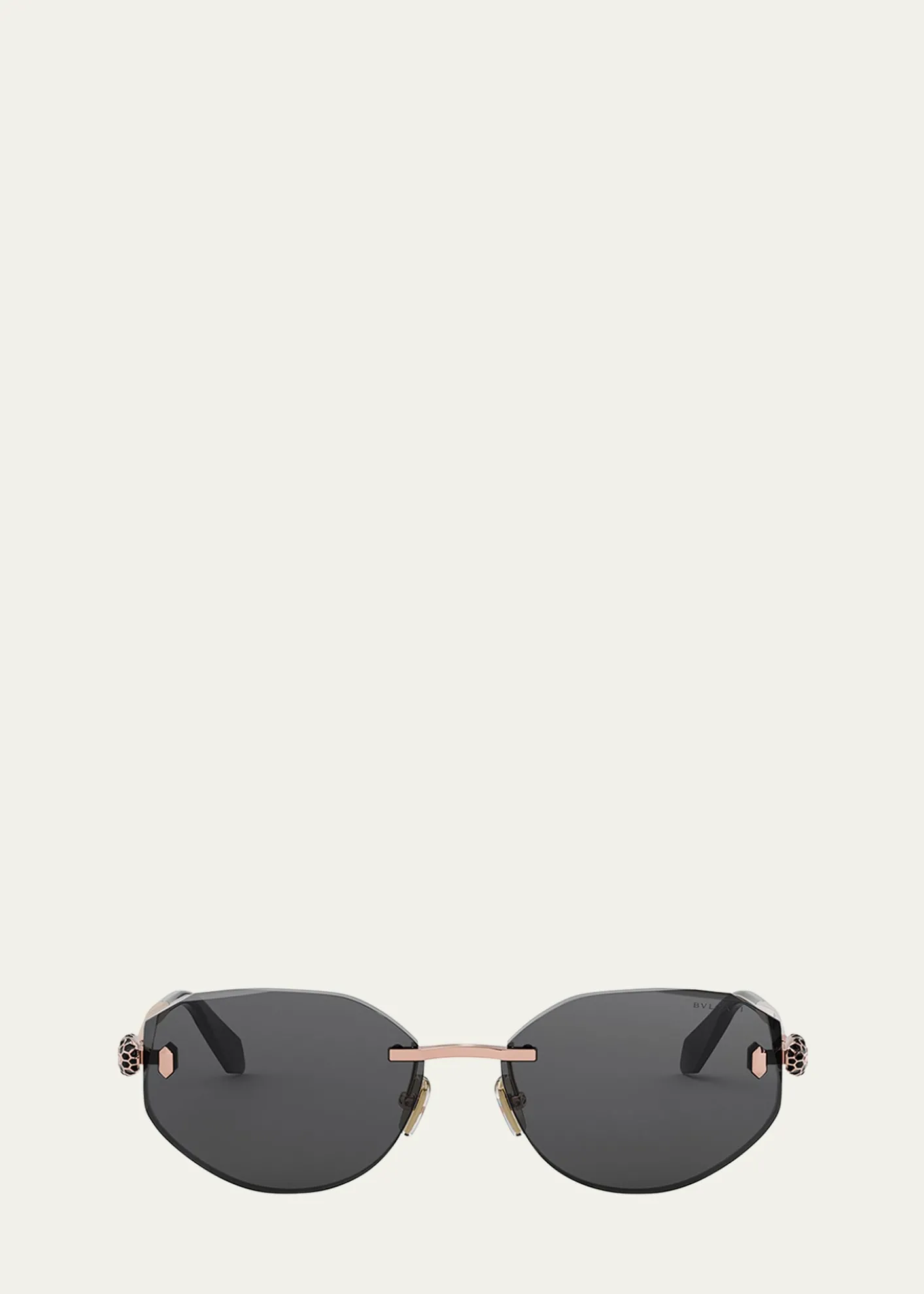 BVLGARISerpenti Forever Rimless Oval Metal Sunglasses