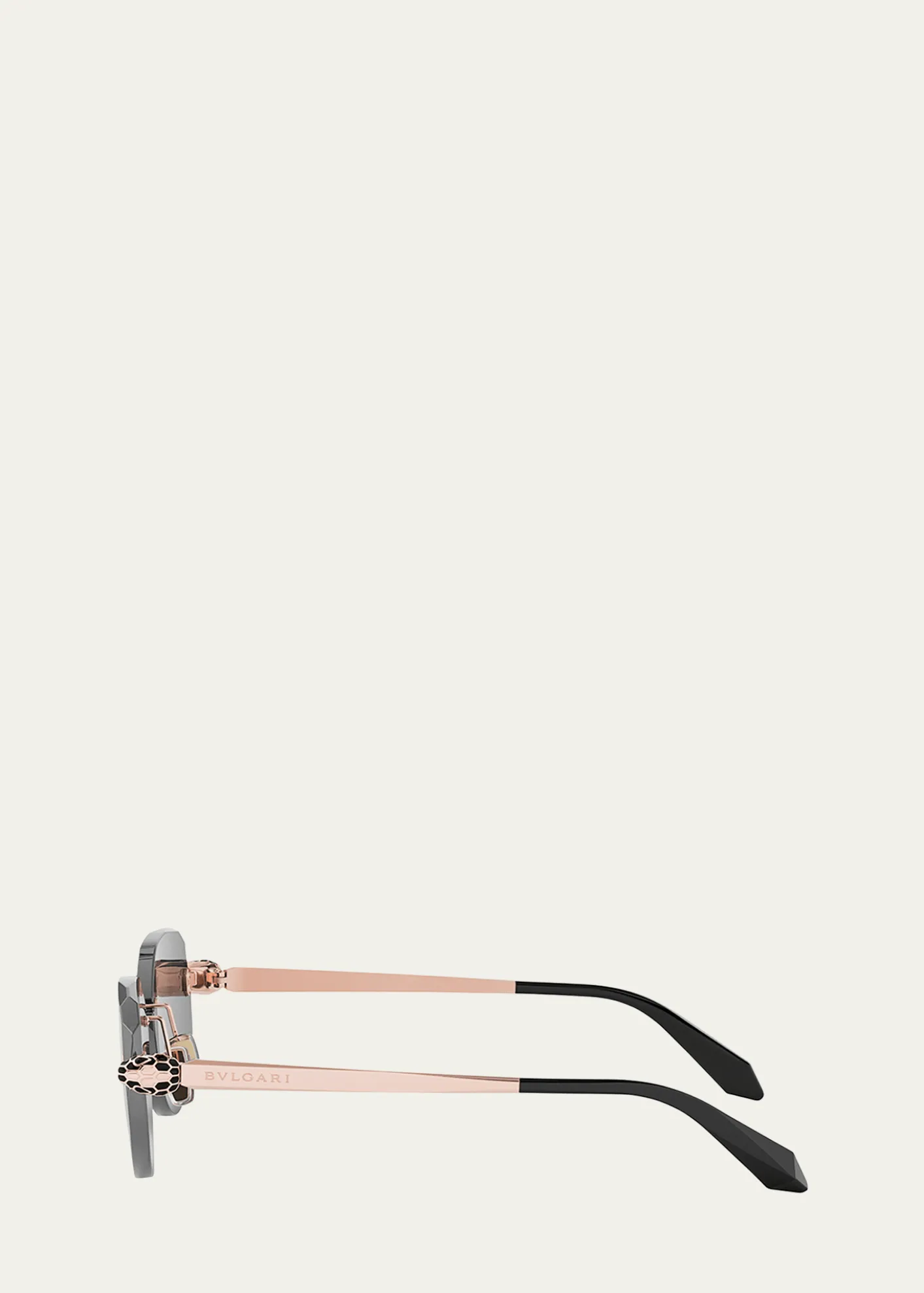BVLGARISerpenti Forever Rimless Oval Metal Sunglasses