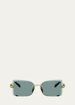 BVLGARISerpenti 51mm Metal Rectangular Sunglasses