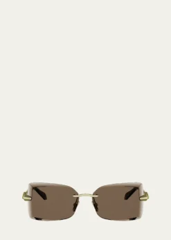 BVLGARISerpenti 62mm Metal Rectangular Sunglasses