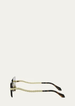 BVLGARISerpenti 62mm Metal Rectangular Sunglasses