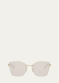 BVLGARITubogas 59mm Metal Square Sunglasses