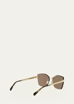 BVLGARITubogas 59mm Metal Square Sunglasses
