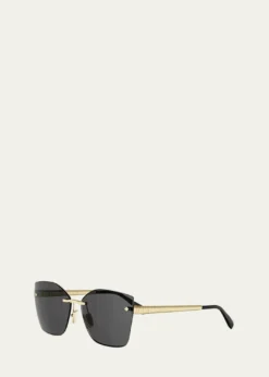 BVLGARITubogas Rimless Metal Square Sunglasses