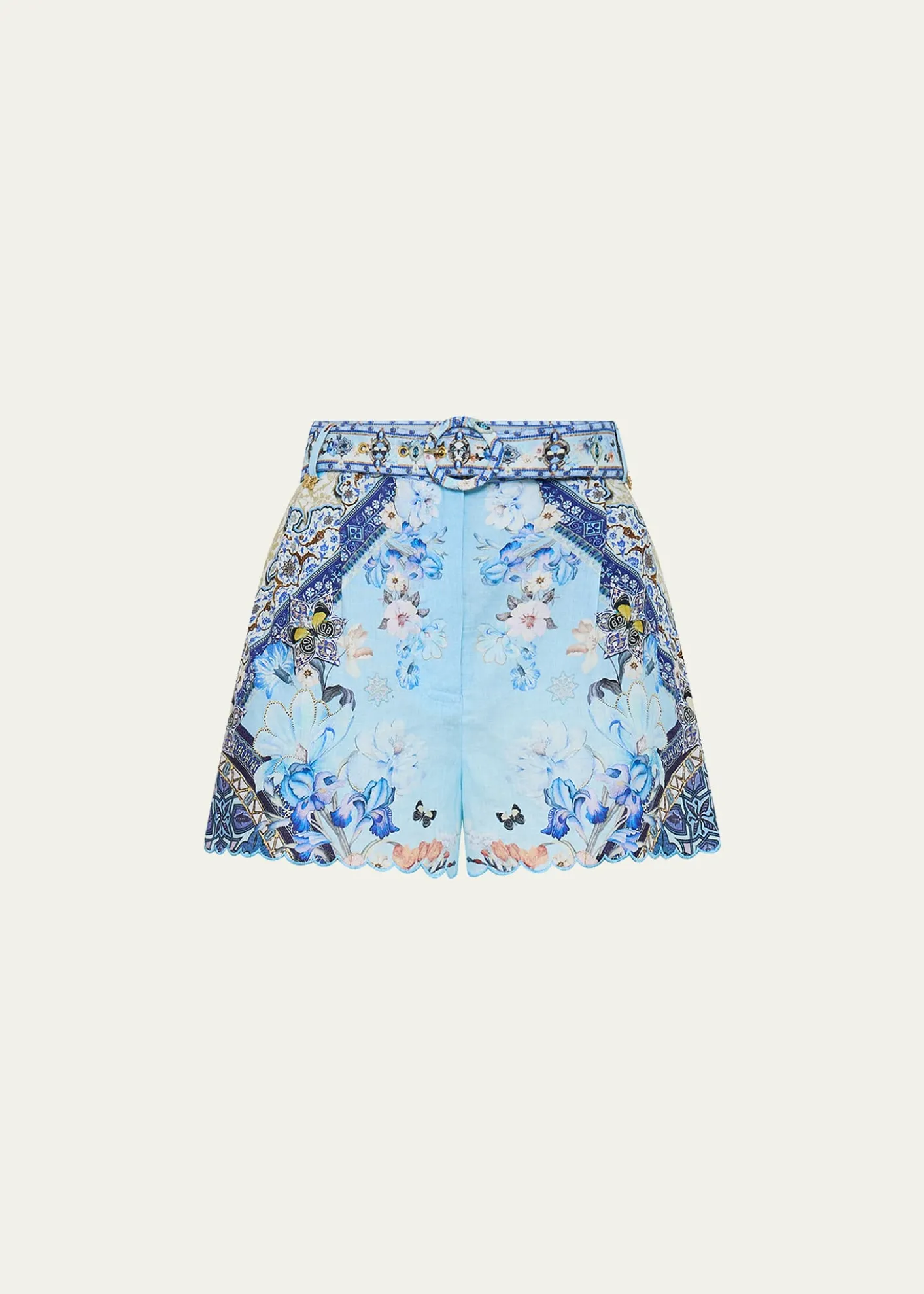 CamillaAl Manial Palace Memoirs Tuck-Front Shorts