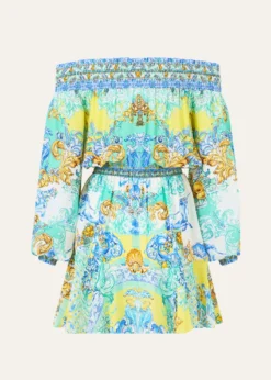 CamillaDial Up The Tiles Off-Shoulder Mini Dress