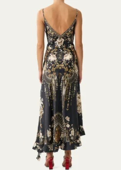 CamillaFlamenco Folklore Bias Slip Dress with Frill Hem