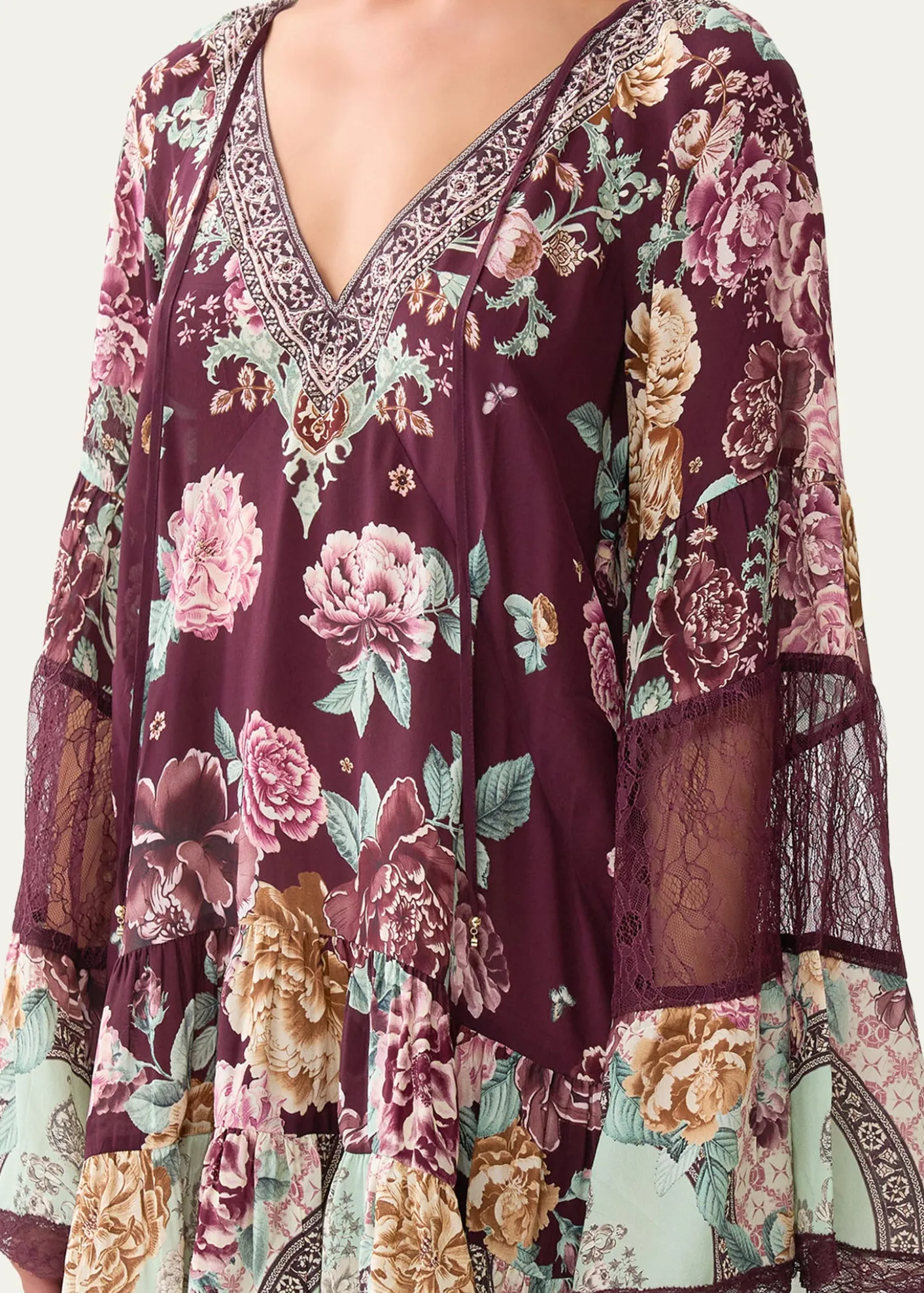 CamillaIf These Tiles Could Talk A-Line Gathered Panel Dress
