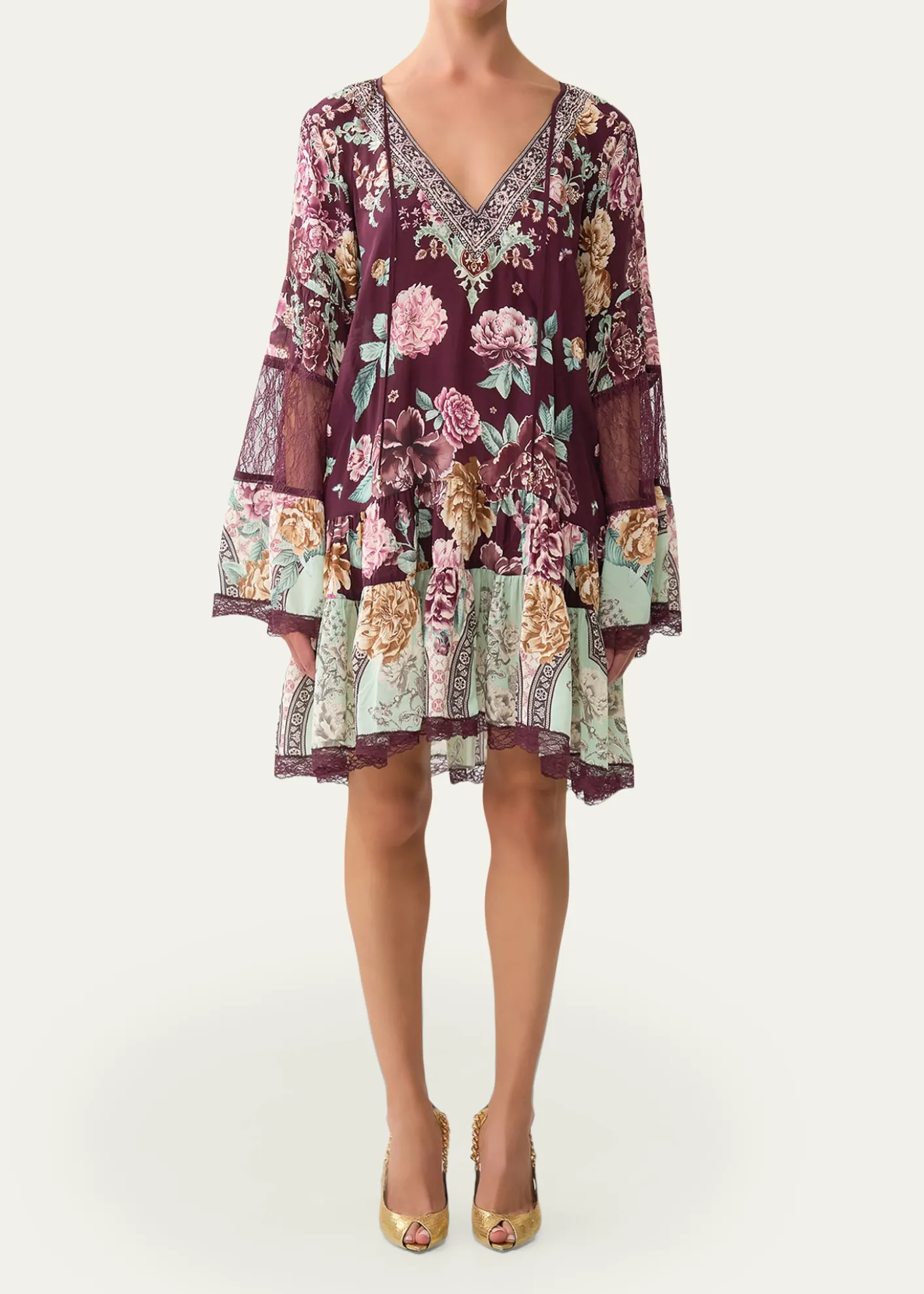 CamillaIf These Tiles Could Talk A-Line Gathered Panel Dress