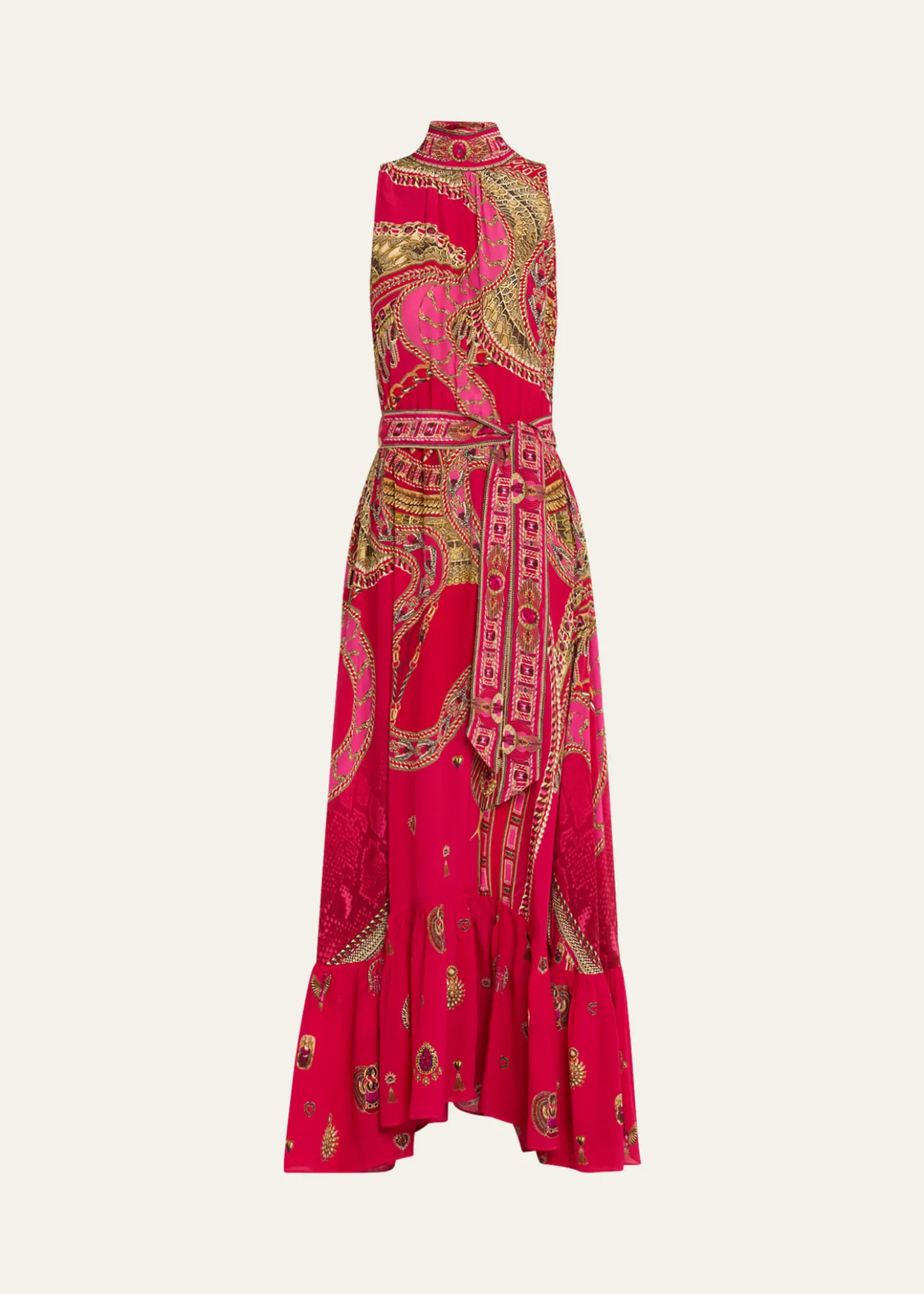 CamillaKissed By A Cobra Tie-Neck Maxi Dress