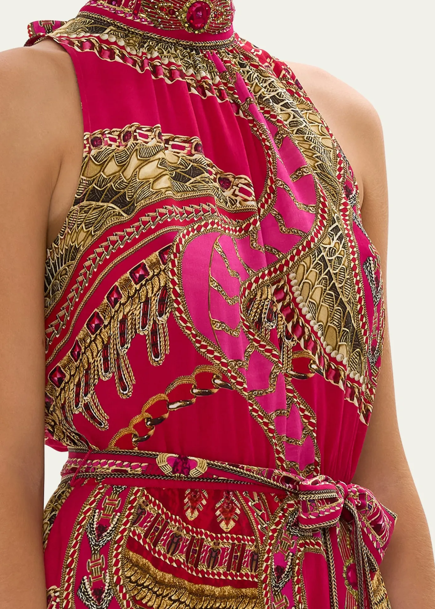 CamillaKissed By A Cobra Tie-Neck Maxi Dress