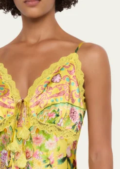 CamillaLady Limonada Bias Slip Dress with Lace Edge Detail