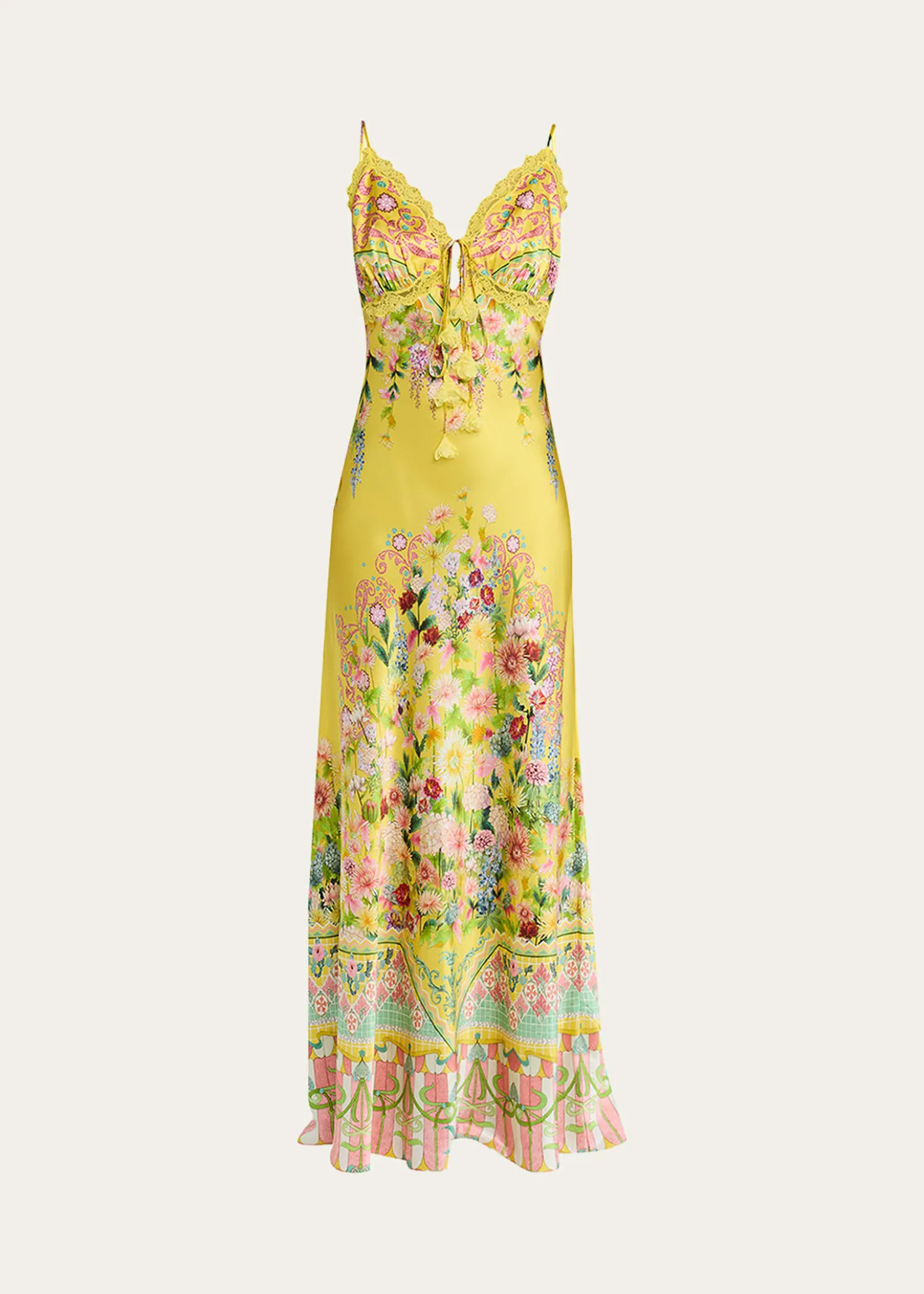 CamillaLady Limonada Bias Slip Dress with Lace Edge Detail